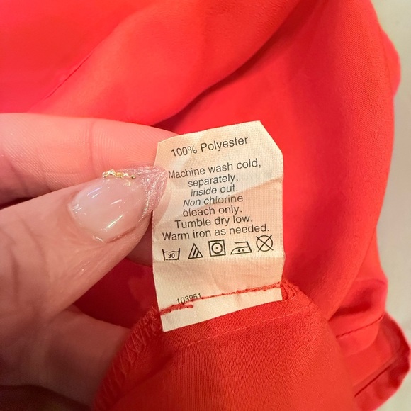 J. Crew Red Mandarin Collar Sleeveless Half Button Up Blouse Size 2/XS - Picture 5 of 7